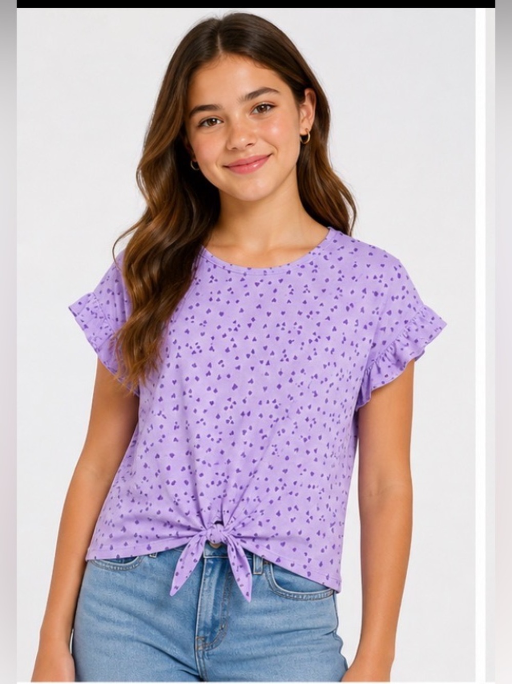 💜 Lavender Heart Top Trendy 💕 Blusa Corazones Lila